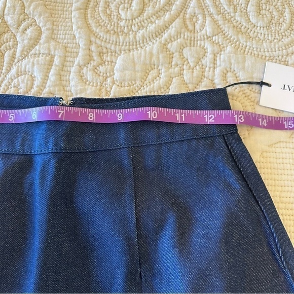 NWT 99% cotton WeWoreWhat denim mini skirt dark wash classic cut women's XS - Picture 10 of 11